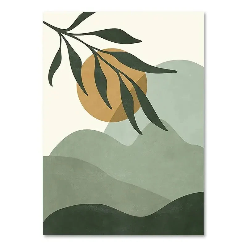Green Plant Decorative Wall Painting – Modern Botanical Art for Home & Office Décor