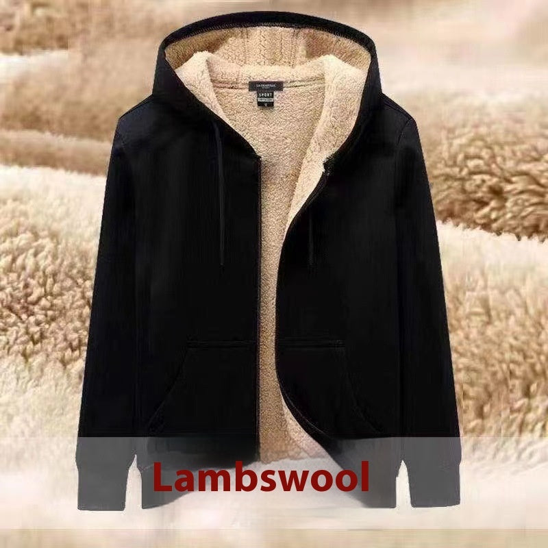 Velvet Padded Thickened Sweater Men's Cardigan Hooded Coat