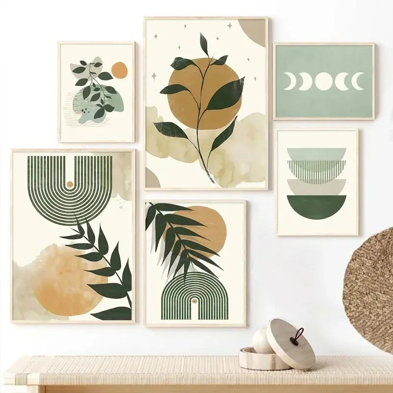Green Plant Decorative Wall Painting – Modern Botanical Art for Home & Office Décor