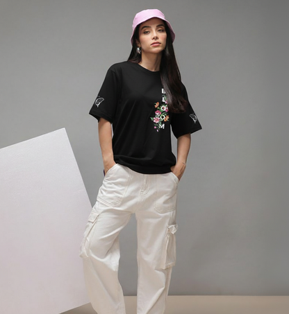 Unisex organic oversized high neck t-shirt