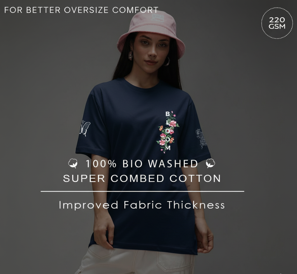 Unisex organic oversized high neck t-shirt