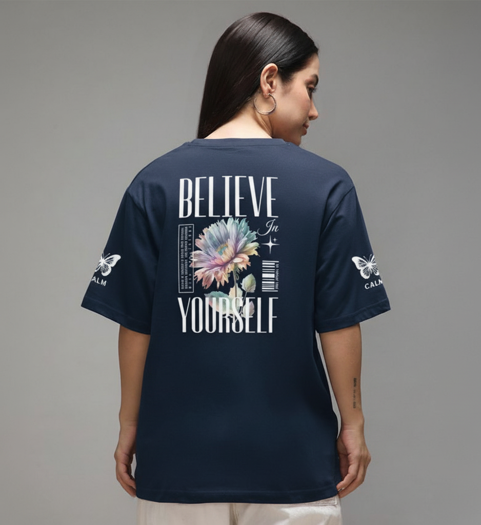 Unisex organic oversized high neck t-shirt